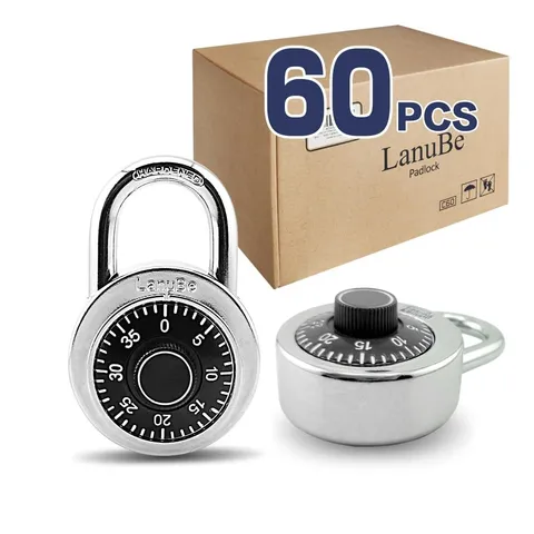 LanuBe Lock Standard Dial Combination Lock 2" Wide, Pack of 60