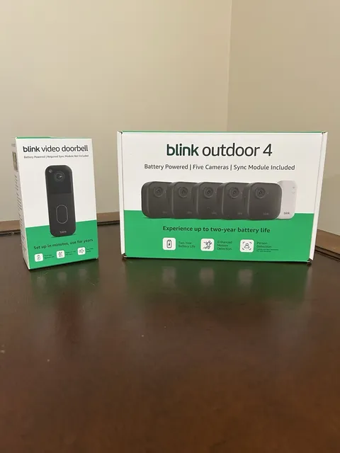 New Blink Video Doorbell + 1 Outdoor 4 Smart Cameras (4th Gen) with Sync Module