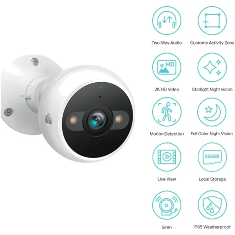 Kasa 2K+ Outdoor Camera: Siren, Local Storage, Night Vision