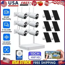 Solar Battery Powered Security Camera System Wireless Outdoor WiFi Wire-Free Cam
