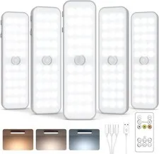 GOODEA 6" Motion Sensor Under Cabinet Lights, 5-Pack, 3CCT Dimmable