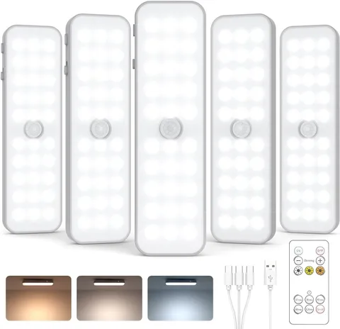 GOODEA 6" Motion Sensor Under Cabinet Lights, 5-Pack, 3CCT Dimmable