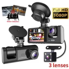 360° 1080P 3 lenses Dash Camaras De Seguridad Grabadora Para Carro Auto G-Sensor
