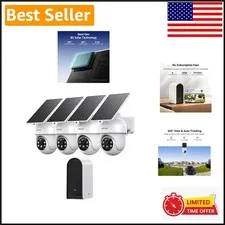 Solar-Powered 4-Camera Wireless Security System with 2K Color Night Vision