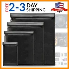 Faraday Bags, Waterproof Fireproof Money Bag for Cash Black | Important Docum...