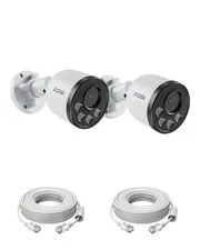 ZOSI 2PK 4MP Add-on Camera with Ethernet Cables,Outdoor PoE Security Camera w...