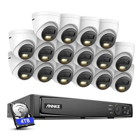 ANNKE 5MP Full Color POE Security Camera System 8CH 16CH 12MP NVR Outdoor Audio