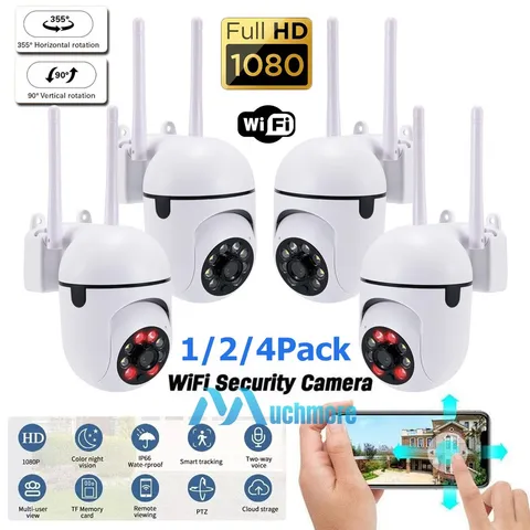 1/2/4-Pack Wireless WiFi Security Camera System Audio Outdoor Night Vision 1080P