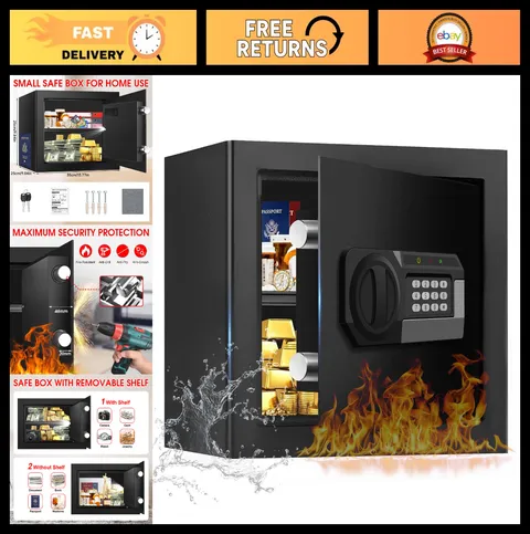 Fireproof Waterproof Safe Box 1.3 Cuft Digital Security Safe for Home, Anti-Thef