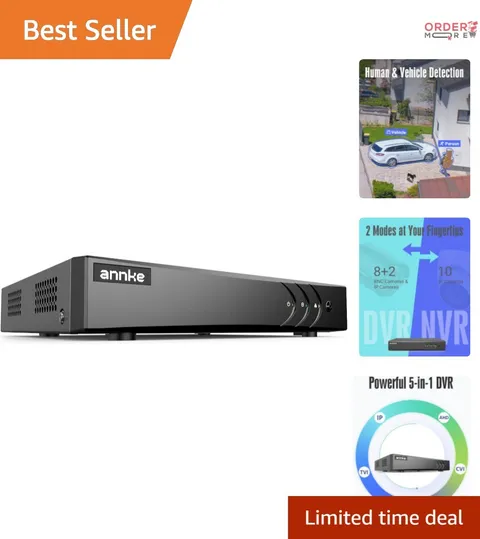3K Lite H.265+ Security DVR 8CH Hybrid Surveillance Recorder with AI Detection