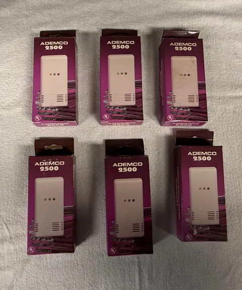 LOT OF 6 Vintage Ademco 2500 Glass Break Detectors NOS New In Box Security Alarm