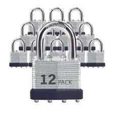 Keyed Alike Laminated Steel Padlocks with Normal Shackle for 12P,Normal Shackle