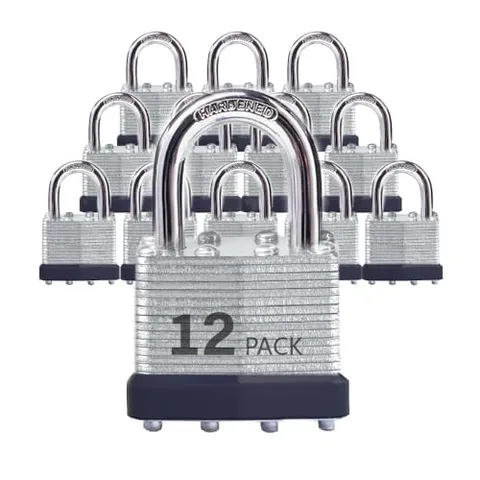 Keyed Alike Laminated Steel Padlocks with Normal Shackle for 12P,Normal Shackle