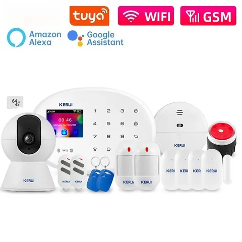 Security Alarms WIFI GSM Alarm System Tuya Remote Control with Motion Detectors