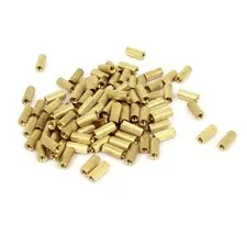 100pcs Female Threaded Brass Standoff Pillars Golden Spacer M2x7mm