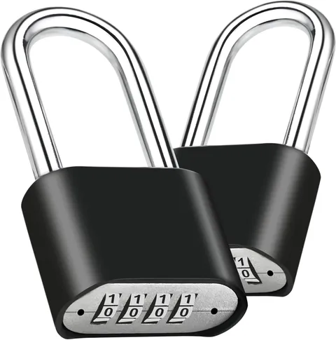 2Pcs Combination Lock, 4-Digit Heavy Duty Combo Lock, Combination Padlock Outdoo