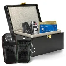 Punwocy Faraday Box Matte Black w/ 2 Bags Key Fob Signal Blocker