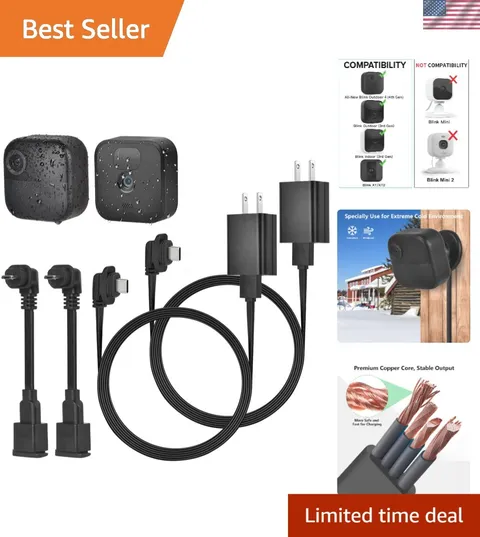 10ft Extension Power Cable for Blink Outdoor 4 & XT - Easy Outdoor Installation
