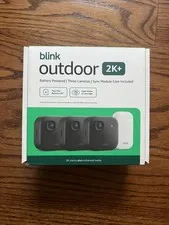 BLINK OUTDOOR 2K+ WIRELESS BLACK SECURITY CAMERA 3 CAMERA SYSTEM NEW