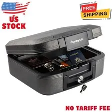 CHW20201 Fire and Water-Resistant Chest Safe with Key Lock, 0.28 Cu. ft.