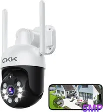 2K Security Camera Wireless Outdoor, 2.4G/5G Wireless, 360 Degree PTZ, PIR Motio