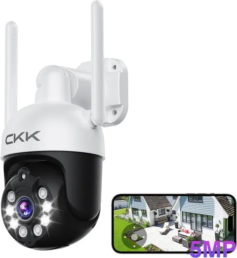 2K Security Camera Wireless Outdoor, 2.4G/5G Wireless, 360 Degree PTZ, PIR Motio