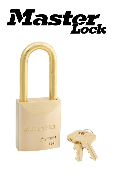 Master Lock Pro Series 50mm Brass Body Padlock with Key 6840
