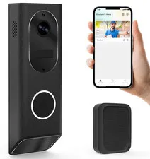 eco4life S7 Smart Video Doorbell Camera (2.4G) Black
