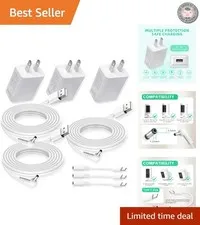 Ultimate Charging Solution - 3 Pack Power Adapters for Ring Security Cameras