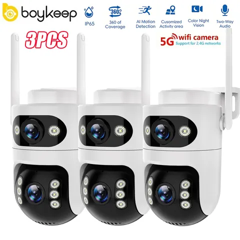 boykeep Outdoor Security Camera 5G Wireless WiFi Dual Lens Smart home PTZ 3PCS
