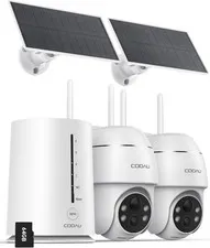 COOAU 4MP Solar Security Cameras Outdoor Wireless System, 5GHz & 2.4GHz WiFi