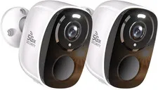 2 Pack 2K Security Cameras Wireless Outdoor, 5Ghz/2.4Ghz Wifi Cameras for Home S