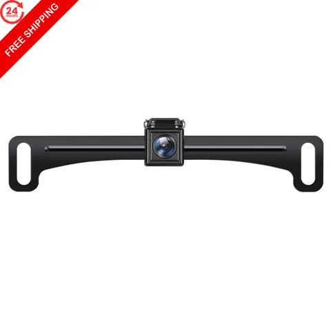 Backup Camera Rear View Reverse HD License Plate Black