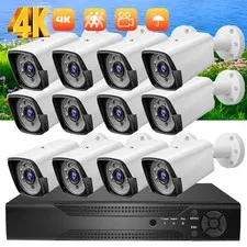 5MP 4K H.265+ 8CH 4CH DVR CCTV Home Security Camera System Outdoor Night Vision