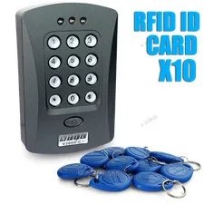 Door RFID Proximity Reader Access Control Keypad With 10 ID Cards Keyfobs NEW