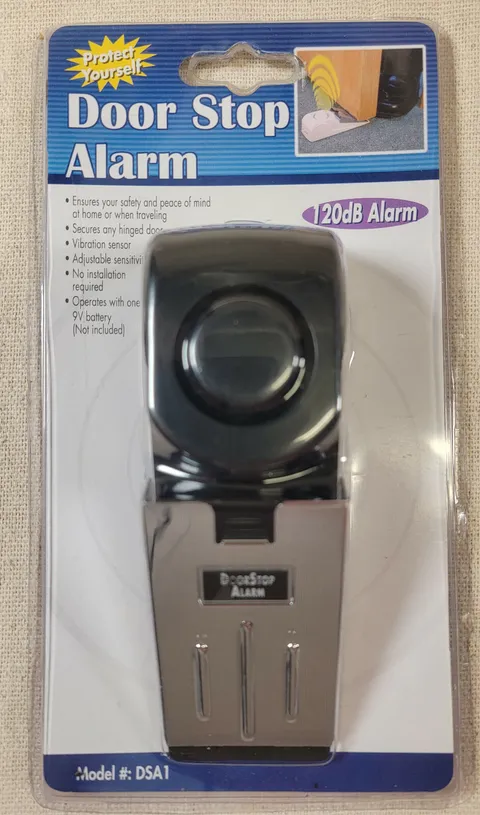 Sealed New Door Stop Alarm Model # DSA1 120dB LOUD Alarm Wedge System Anti Theft