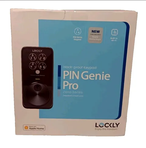 Lockly PIN Genie Pro Zeno Smart Deadbolt Wi-Fi, Apple Home Key – Black
