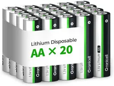 20-Pack Lithium AA Batteries | 1.5V for Blink Cameras, Smart Locks, Alarms & Tec