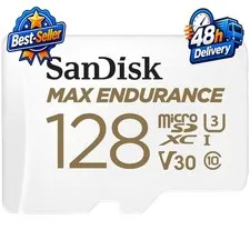 128GB MAX Endurance microSDXC Card for Security Cameras - C10, U3, V30