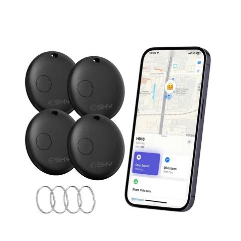 Esky Air Tracker Tags-4 Pack, Bluetooth Smart Luggage Tracker Works with Appl...