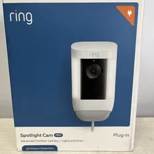 Ring 1080p Spotlight Cam Pro Plug-In Security Camera - White