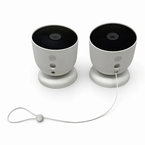 2 Google Nest Cam Indoor/Outdoor Surveillance Camera - Snow (G3AL9) No PowerCord