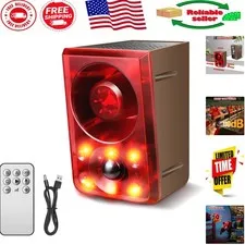 Dual Pack 130dB Solar Motion Sensor Alarm with Infrared Detection Features