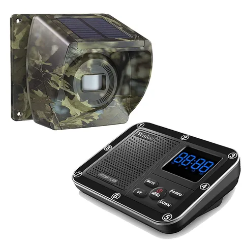 Wuloo 1/3Mile Solar Powered Driveway Alarms Wireless System Outside Weatherproof
