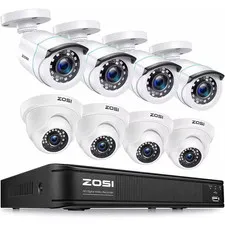 8-Channel DVR Home Security System with 8-Wired 1080P FHD Outdoor Bullet/Dome Ca