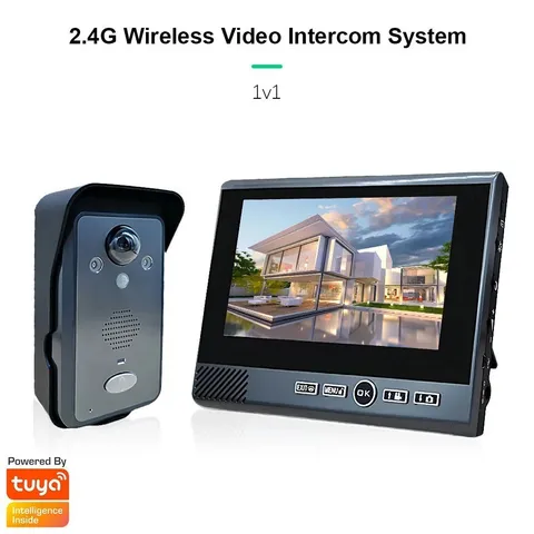 Wireless 1080P Video Intercom Doorbell, No Drilling Required, Motion Sensor,