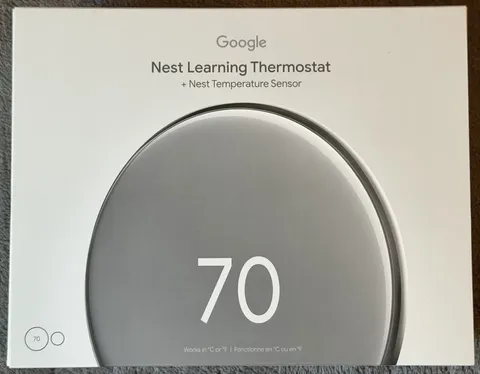 Google Nest Learning Thermostat 4th Gen w/ Sensor - Polished Silver - Brand New