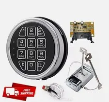 Gun Safe Lock Replacement Chrome Keypad Safe Electronic Lock Solenoid 2 Key NEW