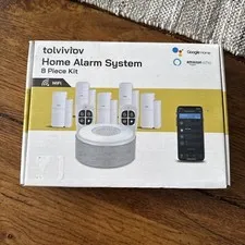 Tolviviov WiFi home alarm system, 8 Pieces-Kit Works With Alexa And Google Home.