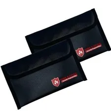 2 Pack Fireproof Money Bag (5x8''), Non-Itchy Waterproof Fireproof Bag with Z...